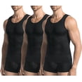 thumbnail image 1 of Wrong Duck 3 Pack Men’s Compression Shirt Slimming Body Shaper Tank Top, Tummy Control Workout Vest for Gym, Running, Training, 1 of 7