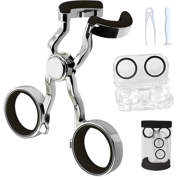 Wrong Duck Contact Lens Applicator Tool, Eye Opener with Soft-Tip Sucker and Tweezer for Easy Insertion & Removal, Includes Portable Travel Case (Black)