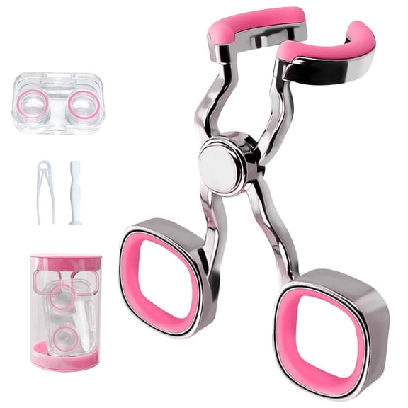 Wrong Duck Contact Lens Applicator Tool, Eye Opener with Soft-Tip Sucker and Tweezer for Easy Insertion & Removal, Includes Portable Travel Case (Pink)