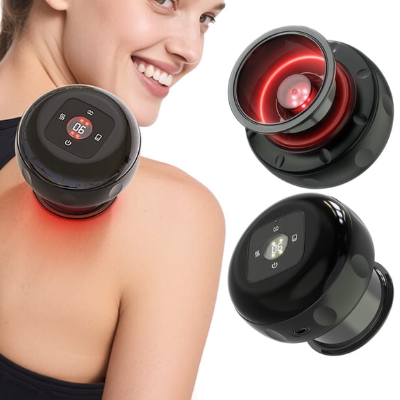 Wrong Duck Electric Cupping Kit with Red Light - 24 Levels Adjustable Suction & Heat, One-Touch Control, Portable Muscle Relaxation Tool - 2 Packs