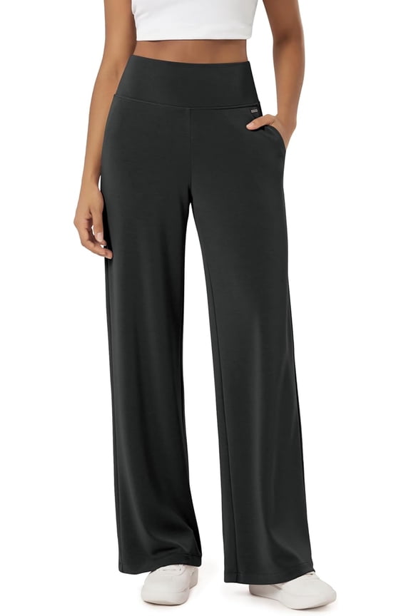 Women's Modal Soft Adjustable Wide Leg Pants – High Waist Relaxed Fit Casual Pants with Pockets, 29" Inseam