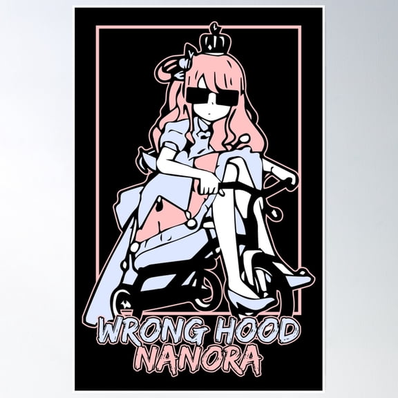 Wrong Hood Nanora Hololive Himemori Luna Poster Wall Art, Modern Wall Decor, 16x24 UNFRAMED