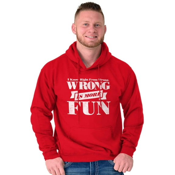Funny Wrong is More Fun Attitude Joke Unisex Plus Size Hoodie Brisco Brands 2X