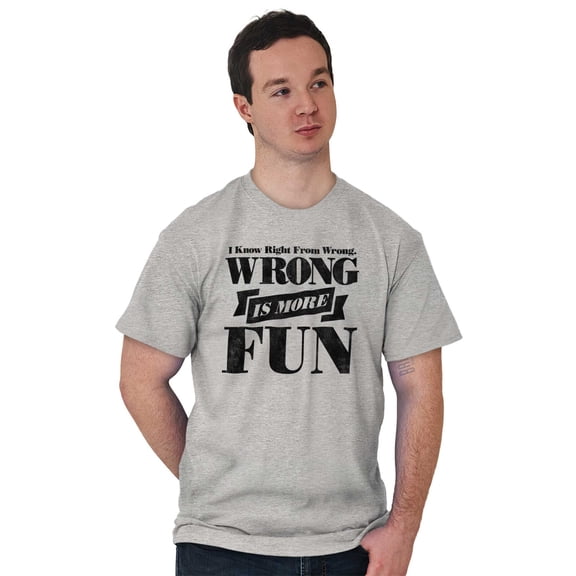 Wrong More Fun Rebellious Gym Workout Men's Graphic T Shirt Tees Brisco Brands X