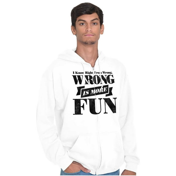 Wrong More Fun Rebellious Gym Workout Zip Up Hoodie Men's Women's Brisco Brands X
