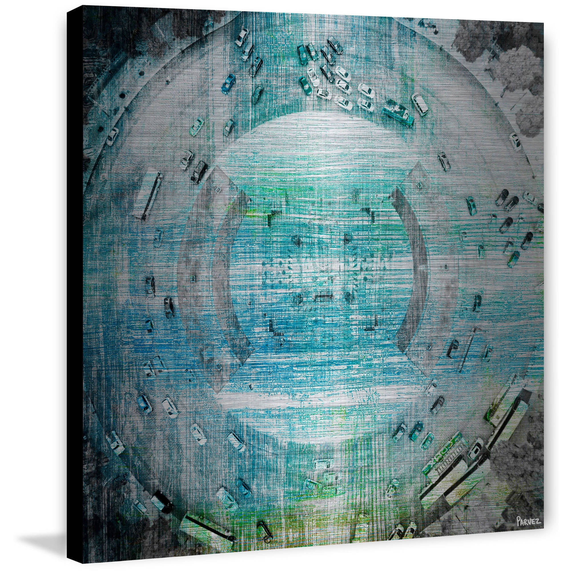 "Wrong Way Circle" Painting Print on Brushed Aluminum