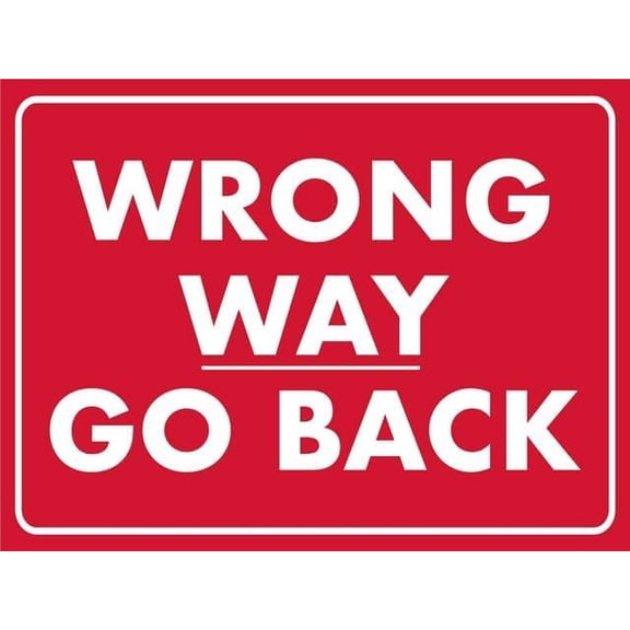 Wrong Way Go Back 8"x12" Aluminum Tin Sign - Safety Warning Alert for Indoor & Outdoor Use