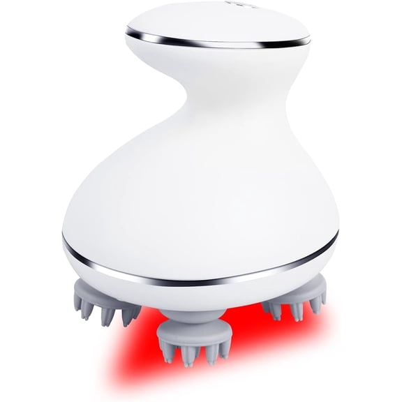 WrongDuck Electric Scalp Massager with red Light ,Waterproof Head Massager with 108 nodes,4 Modes,Wireless Charging to Relieve deep Tissue Pressure