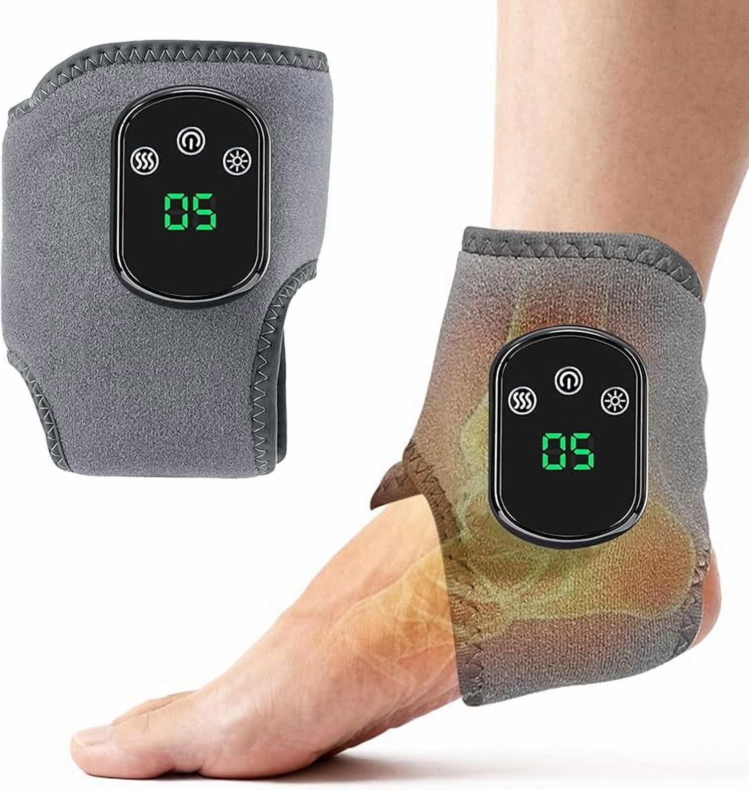 Wrongduck 2-Pack Foot Massager Warming Wrap, 2-in-1 Heated Foot and Ankle Massager with 3 Modes & 4 Heat Levels, Cordless USB Rechargeable Portable Relaxation Wraps