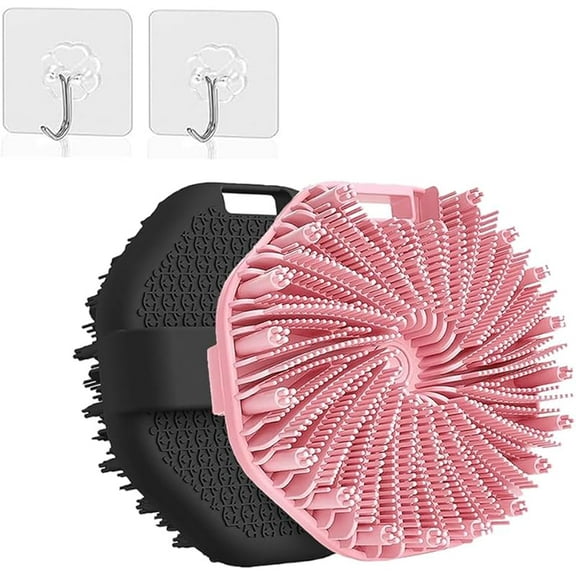 Wrongduck 2025 Silicone Body Scrubber Set, Premium Soft Shower Bath Brush with Non-Slip Grip, Reusable Gentle Exfoliating Scrubbies for Daily Use (Medium, 2 Count)