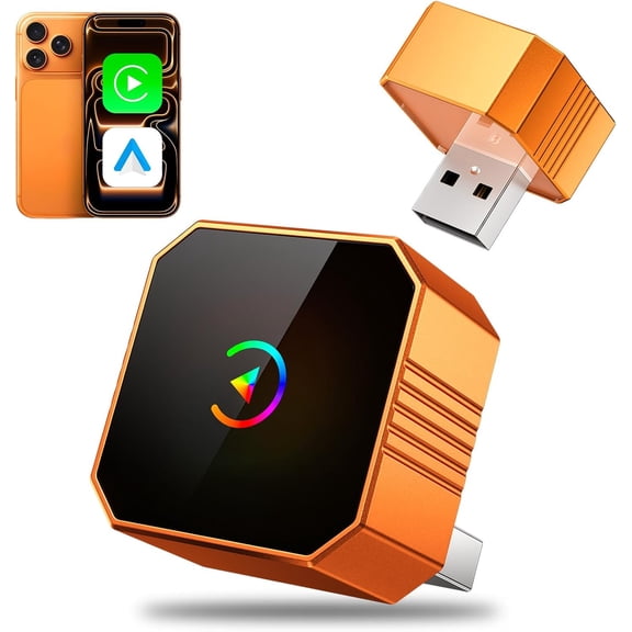 Wrongduck 2026 Wireless CarPlay Adapter for iPhone and Android Auto Plug and Play Wired to Wireless Car Adapter with Stable Connection Dual Band WiFi