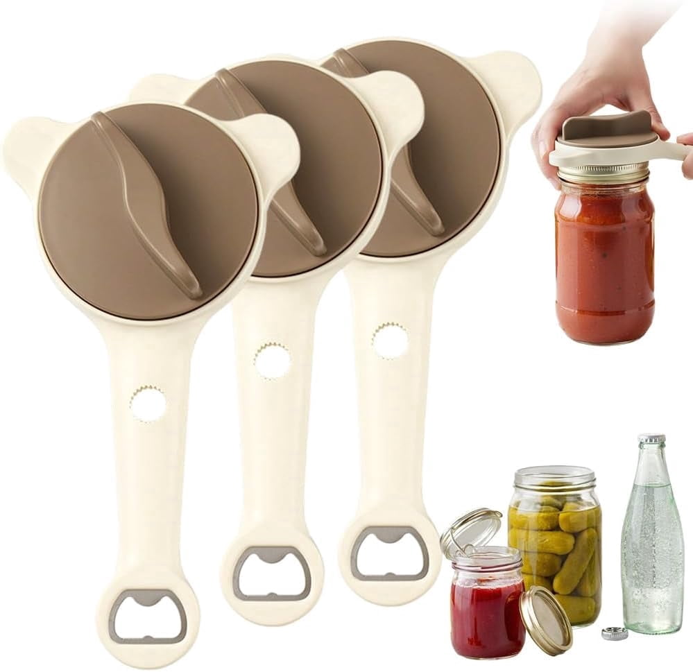 Wrongduck 2026 New 4 in 1 Jar Opener Adjustable Stainless Steel Lid Remover Multi Function Bottle Opener for Jars Bottles Cans
