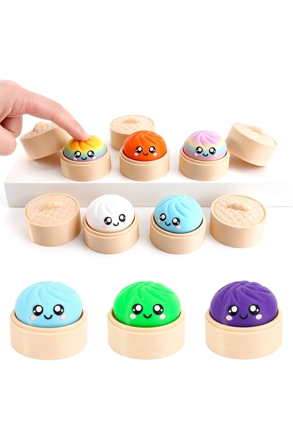 Wrongduck 3 Pack Dumpling Keyboard Fidget Clicker Toy 3D Printed Mechanical Button Desk Gadget Portable Novelty Keychain Accessory for Adults