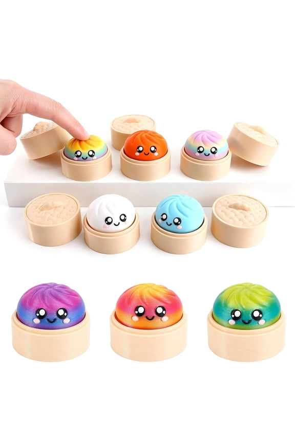 Wrongduck 3 Pack Dumpling Keyboard Fidget Clicker Toy 3D Printed Mechanical Button Desk Gadget Portable Novelty Keychain Accessory for Adults