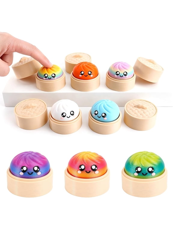 Wrongduck 3 Pack Dumpling Keyboard Fidget Clicker Toy 3D Printed Mechanical Button Desk Gadget Portable Novelty Keychain Accessory for Adults