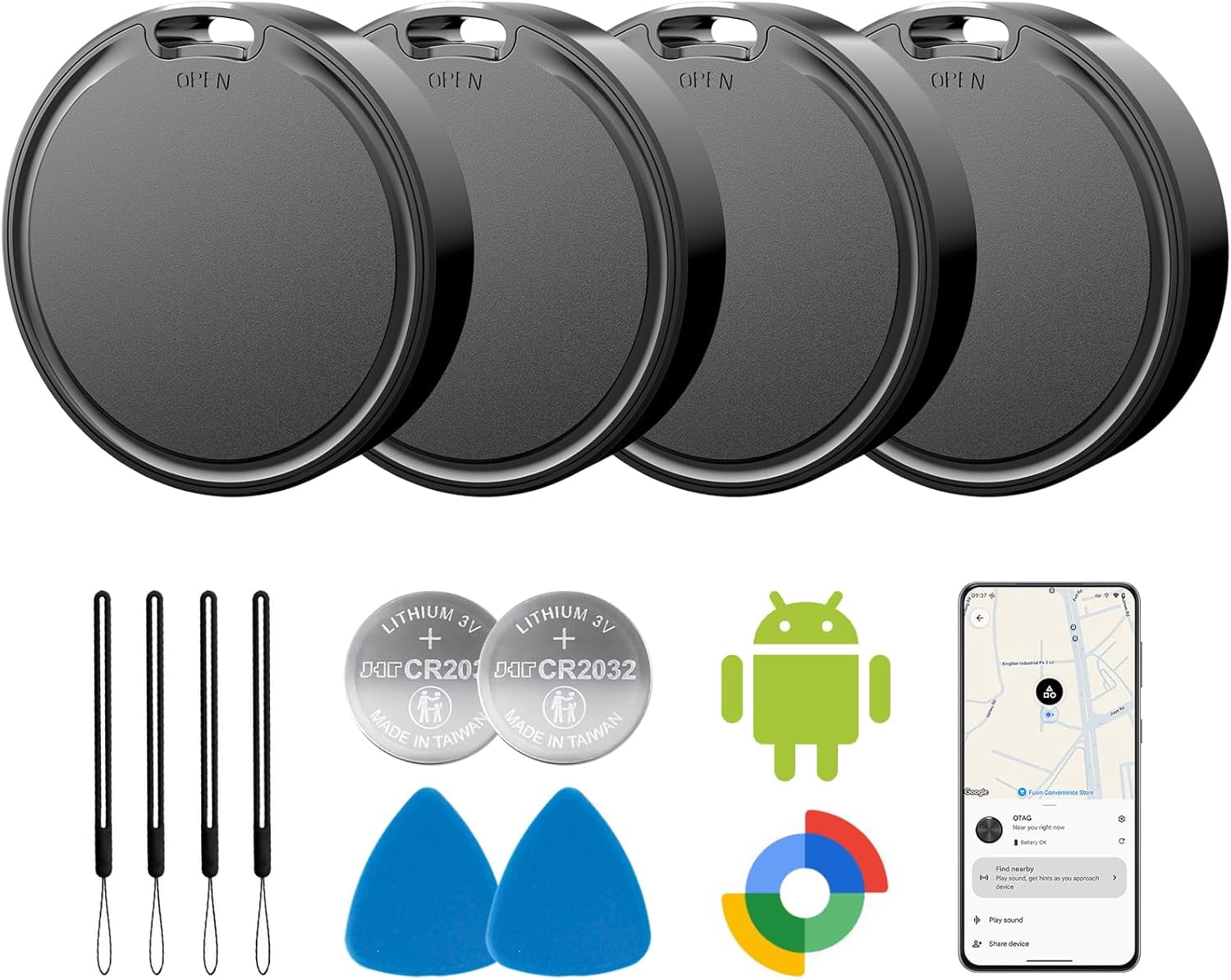 Wrongduck Air Tags for Android, 4 Pack Android Tracker Tags with 2 Year ...