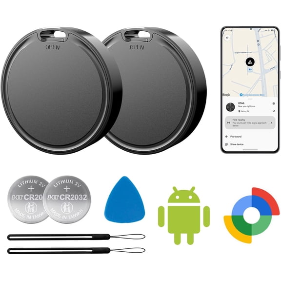 Wrongduck Air Tags for Android, 4 Pack Android Tracker Tags with 2 Year Battery Life, Google Find Hub Compatible Item Finder, IP65 Waterproof Luggage Key Tracker