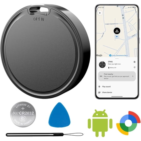 Wrongduck Air Tags for Android, 4 Pack Android Tracker Tags with 2 Year Battery Life, Google Find Hub Compatible Item Finder, IP65 Waterproof Luggage Key Tracker
