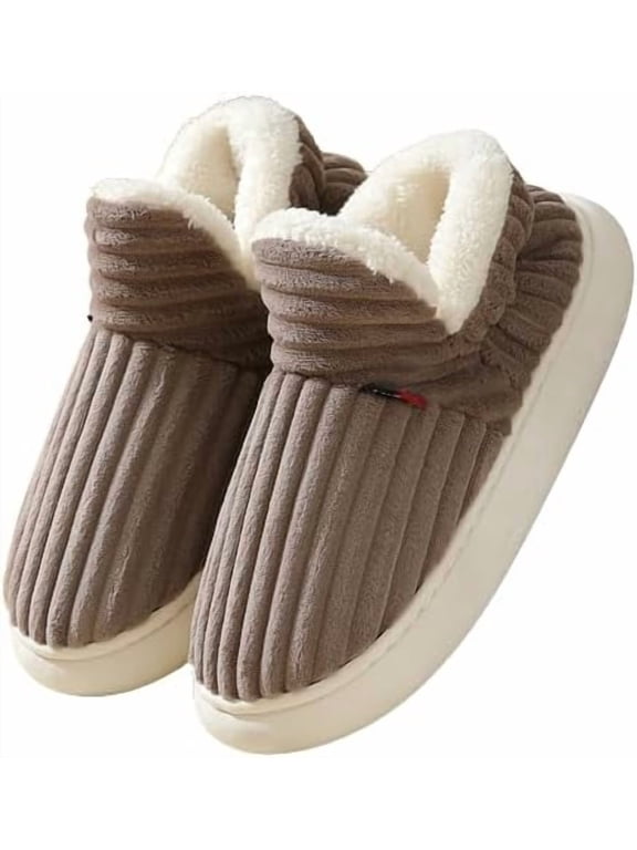 Wrongduck Ankle Bootie Slippers for Women and Men, Plush Fleece Lined Indoor Outdoor Slippers with Memory Foam and Anti-Slip Sole