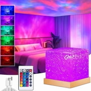 Wrongduck Aurora Borealis Night Light Projector, Rechargeable 16-Color Northern Lights Mood Lamp with APP & Remote Control for Bedroom Room Decor