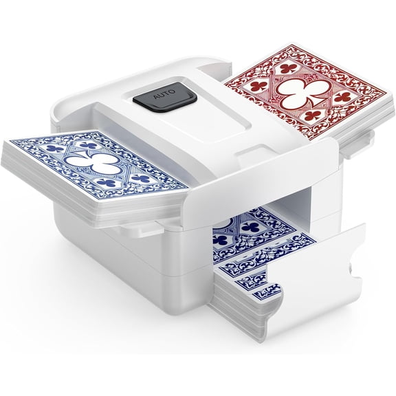 Wrongduck Automatic Card Shuffler, Rechargeable Electric Shuffling Machine for 1–2 Decks, Low Noise Portable Card Shuffler for Poker, UNO, Blackjack