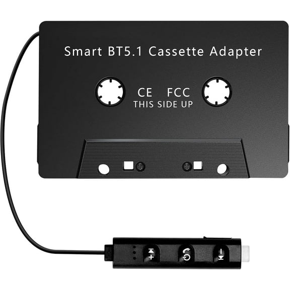 Wrongduck Cassette Bluetooth 5.1 Adapter for Car Stereo, Hi-Fi Audio Cassette to AUX Bluetooth Receiver with Hands-Free Calling, and Rechargeable Battery for Smartphones, MP3 Players, and iPods