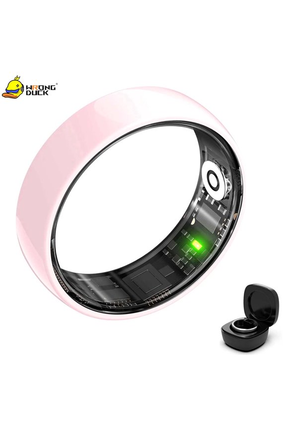 Wrongduck Ceramic Fitness Tracking Ring for Women Men, Bluetooth Activity Tracker Ring, Sleep Tracking, Waterproof Design, No Subscription, Wireless Charging, iOS & Android