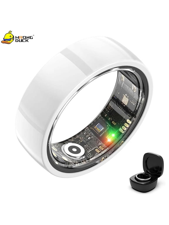 Wrongduck Ceramic Fitness Tracking Ring for Women Men, Bluetooth Activity Tracker Ring, Sleep Tracking, Waterproof Design, No Subscription, Wireless Charging, iOS & Android