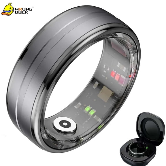 Wrongduck Circular Fitness Tracking Ring for Women Men, Bluetooth Activity Tracker Ring, Sleep Tracking, Multi Sport Modes, Waterproof Design, No Subscription, iOS & Android
