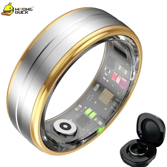 Wrongduck Circular Fitness Tracking Ring for Women Men, Bluetooth Activity Tracker Ring, Sleep Tracking, Multi Sport Modes, Waterproof Design, No Subscription, iOS & Android