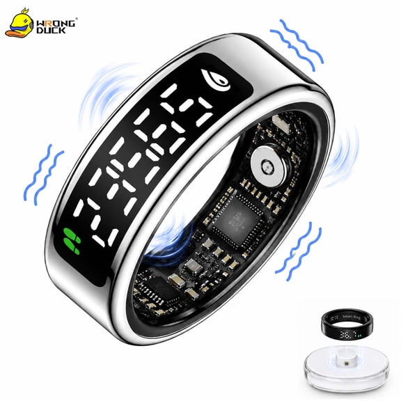 Wrongduck Fitness Tracking Ring for Men Women, Sleep & Activity Tracker Ring with Step Counter, Vibration Alerts, Multi-Sport Modes, 5ATM Waterproof, iOS Android Compatible