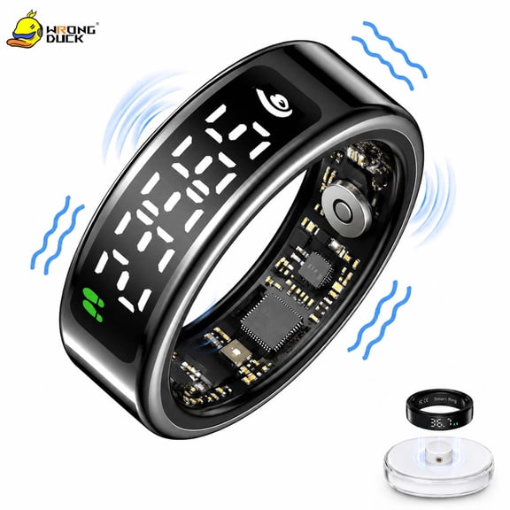 Wrongduck Fitness Tracking Ring for Men Women, Sleep & Activity Tracker Ring with Step Counter, Vibration Alerts, Multi-Sport Modes, 5ATM Waterproof, iOS Android Compatible