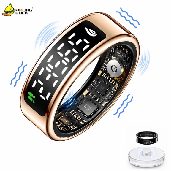 Wrongduck Fitness Tracking Ring for Men Women, Sleep & Activity Tracker Ring with Step Counter, Vibration Alerts, Multi-Sport Modes, 5ATM Waterproof, iOS Android Compatible