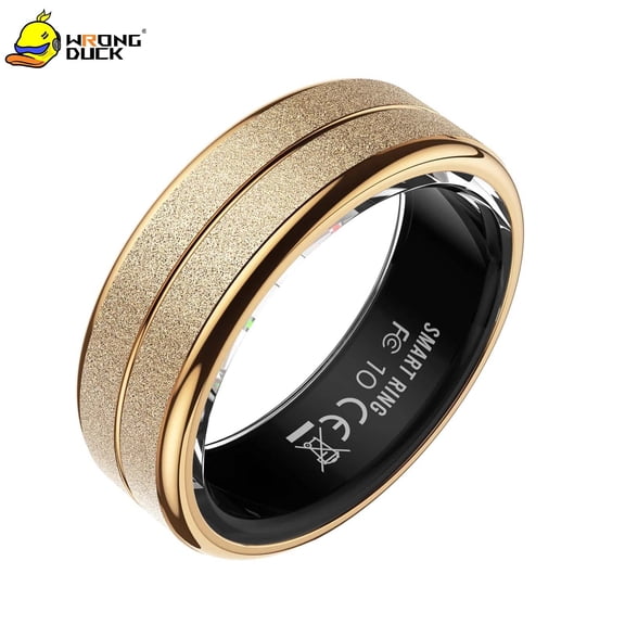 Wrongduck Fitness Tracking Ring with Stainless Steel Matte Finish, IP68 Waterproof Design, Sleep and Activity Tracking Ring with Magnetic Charging Cable