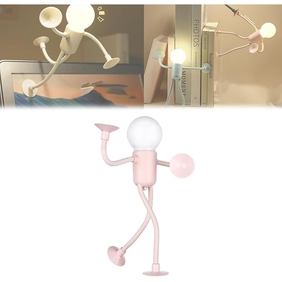Wrongduck Flexible Funny Sportsman Night Light, Changeable Shape LED Decorative Lamp with Suction Cup, Portable Battery Powered Creative Desk and Bedroom Light