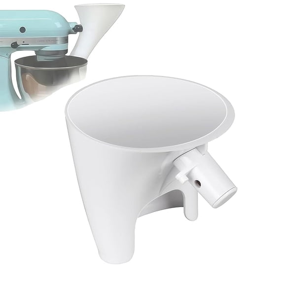 Wrongduck Flour Funnel for KitchenAid Tilt-Head Mixer, Anti-Spill Pouring Shield Attachment for 4.5–5 Qt Mixers, Mess-Free Baking Tool