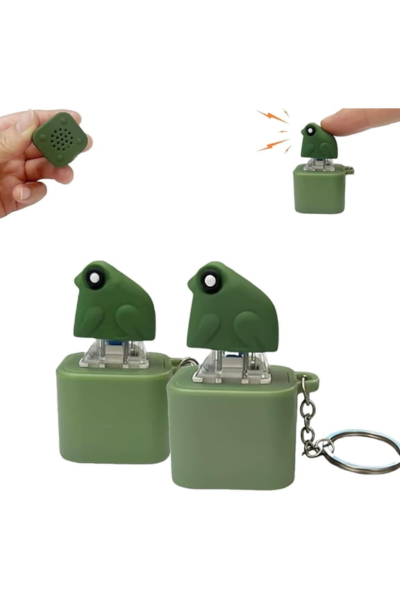 Frog Croaking Fidget Toy Keychain with LED Lights, 2-Pack Stress Relief Sound Toy for Adults and Teens, Portable Sensory Relaxation Tool for Office, Travel, or Study