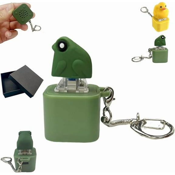 Wrongduck Frog Croaking Fidget Toy, Rechargeable LED Light Keychain Clicker, Sensory Stress Relief Toy for Adults and Kids, Ideal for ADHD and Autism Focus Support