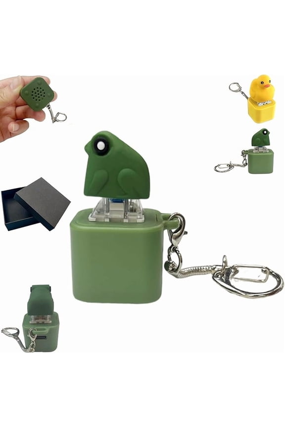 Frog Croaking Fidget Toy, Rechargeable LED Light Keychain Clicker, Sensory Stress Relief Toy for Adults and Kids, Ideal for ADHD and Autism Focus Support