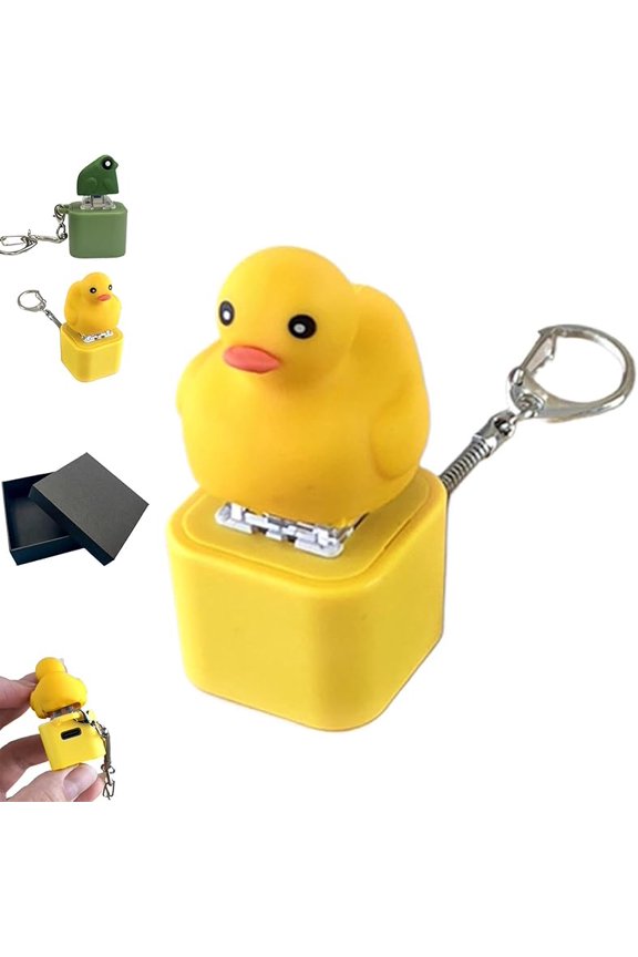 Frog Croaking Fidget Toy, Rechargeable LED Light Keychain Clicker, Sensory Stress Relief Toy for Adults and Kids, Ideal for ADHD and Autism Focus Support