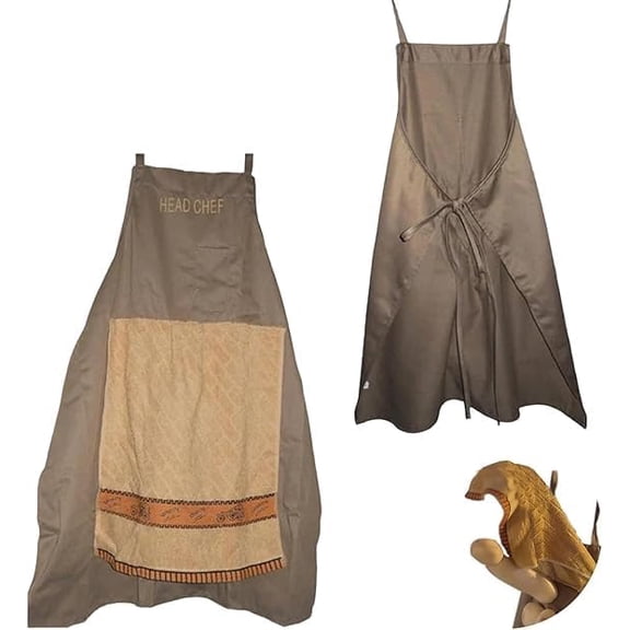 Wrongduck Funny Cooking Apron with Pocket Adjustable Chef Kitchen Apron Novelty Prank Gift for Men BBQ Grilling Birthday Celebration
