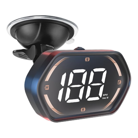 Wrongduck GPS Digital Speedometer HUD with Compass, Large LED MPH KM/H Display, Speed Warning Alert, Auto Brightness, Universal USB Dashboard Display