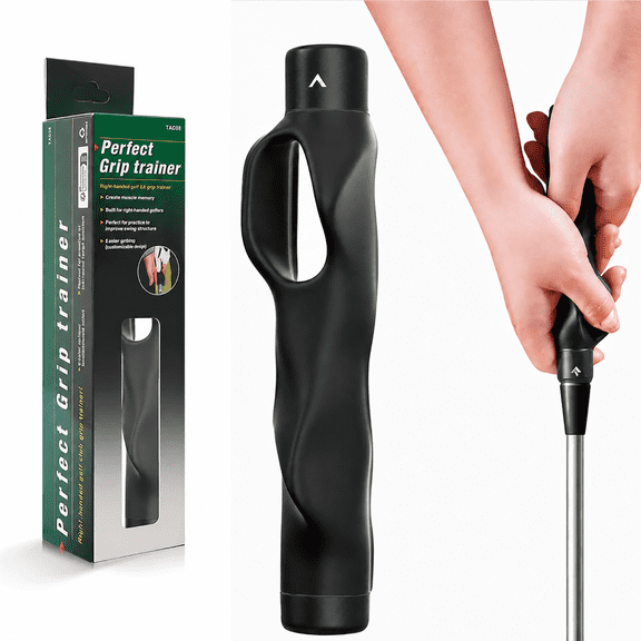 Wrongduck Golf Grip Trainer for Right-Handed Golfers, Non-Slip Golf Training Aid with Ergonomic Finger Guides, Swing Alignment Practice Tool for Most Clubs