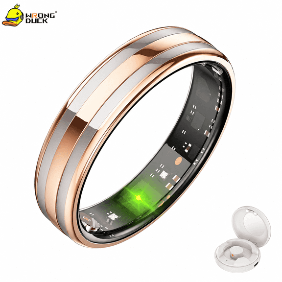 Wrongduck HR02 Fitness Tracking Ring for Women and Men, Bluetooth Activity Tracker Ring with Sleep Tracking, Multiple Sports Modes, IP68 Waterproof, No Subscription