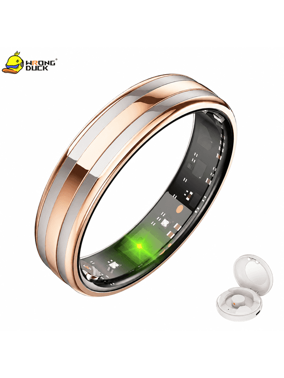 Wrongduck HR02 Fitness Tracking Ring for Women and Men, Bluetooth Activity Tracker Ring with Sleep Tracking, Multiple Sports Modes, IP68 Waterproof, No Subscription
