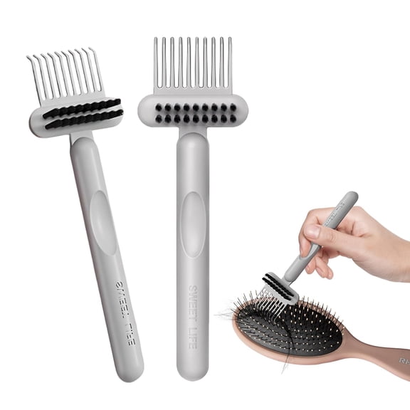 Wrongduck Comb Cleaner Tool 2 in 1 Hair Brush Cleaner with Cleaning Claw and Bristles Portable Dust Remover for Brushes Salon Home Use