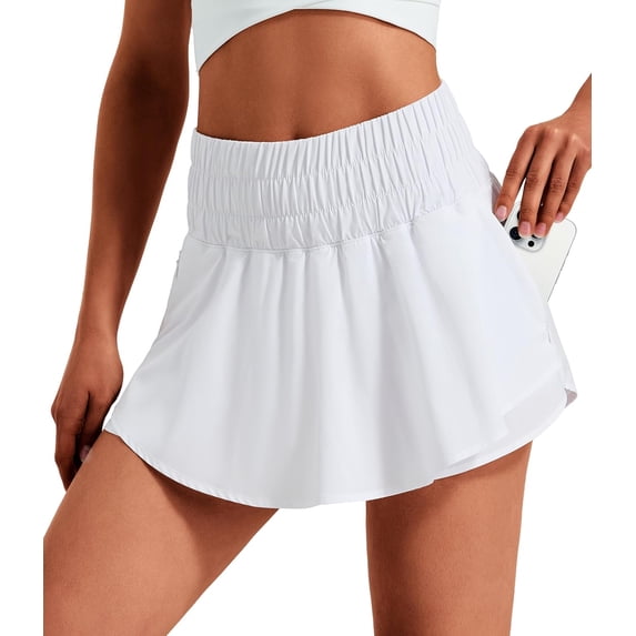 Wrongduck High Waisted Skort 2026 for Women, Tennis Running Skirt with Built In Shorts, Ruffle Athletic Skirt with Zipper Pockets for Workout Golf Casual