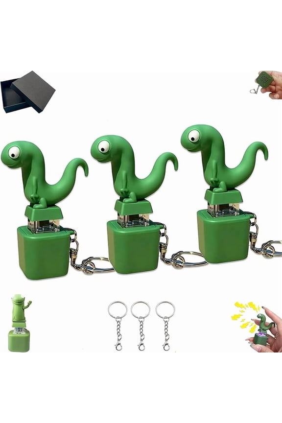 Lizard Button Keychain, Rechargeable Sound and Light Fidget Toy for Stress Relief, Portable Anxiety Aid Keychain with Colorful Lights for Adults and Kids
