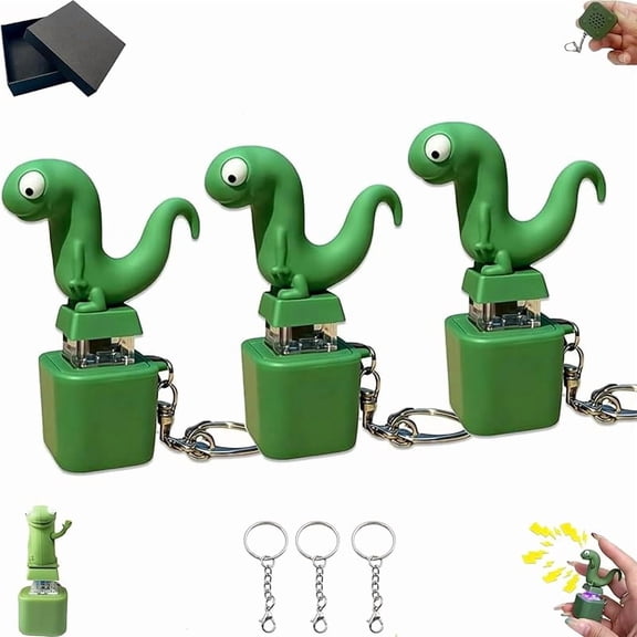 Carlikeit Lizard Button Keychain, Rechargeable Sound and Light Fidget Toy for Stress Relief, Portable Anxiety Aid Keychain with Colorful Lights for Adults and Kids