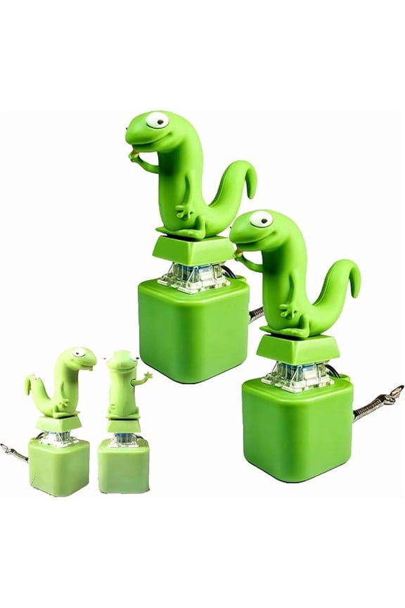 Lizard Button Keychain Sound Toy, Rechargeable Light-Up Fidget Clicker for Adults and Kids, Portable Stress Relief Keychain, 2025 New Lizard Keyboard Clicker Toy